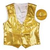 Gilet Paillettes Sequins Or / Gilet Sequins Or / La Maison du Déguisement